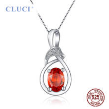 CLUCI Silver 925 Red Oval Pendant Gift for Women Valentine Day Sterling Silver Charms Pendant DP008SB 2024 - buy cheap