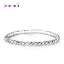 New Arrival 1-12 Rows Rhinestones 925 Sterling Silver Elastic Bracelets Bangles Shine Zircon Crystal Stretchy Bracelet For Girls 2024 - buy cheap