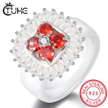 Модное серебряное обручальное кольцо с цирконием для женщин, керамическое обручальное кольцо с квадратным горным хрусталем для женщин, Ювелирное кольцо в подарок 2024 - купить недорого