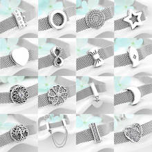 Fashion 925 Sterling Silver sparkling CZ Clip Charms Beads Fit Original Reflection Bracelet Jewelry Making 2024 - buy cheap