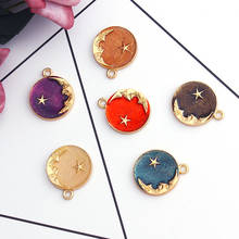 10pcs Cute Moon Star Planet Enamel Charms Exquisite Blue Pendant For Jewelry Making DIY Bracelet Earrings Necklace Girls XL632 2024 - buy cheap