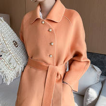 Elegant 100% Wool Coat Female Vintage Autumn Spring Woolen Jacket Women Korean Manteau Femme Hiver 2020 Ladies Blend Coats 1992 2024 - buy cheap