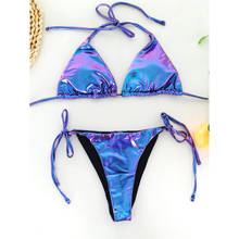 New Sexy 2020 Pu Faux Leather Bikini Women Swimwear Female Swimsuit Two-pieces Bikini set Bather Bathing Suit Swim Wear K2346 2024 - buy cheap