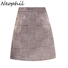 Neophil-minifalda a cuadros con lentejuelas para mujer, Falda corta de tubo, brillante, Sexy, ajustada, S9117 2024 - compra barato