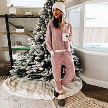 Autumn and Winter Loungewear Pajamas Set Fashion Long-sleeved Trousers Two-piece Sleepwear Striped Nightshirt Women's Home Suit 2024 - buy cheap