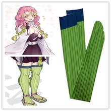 Meias femininas acima do joelho para cosplay, anime kimetsu no yaiba demon slayer, kanroji mitsuri 2024 - compre barato