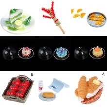 1:12 Dollhouse Miniature Simulation Trays Cake Bread Model Decorative Candied Haws Craft Toys Accessories 2024 - buy cheap