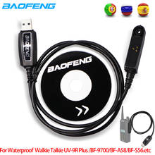 Baofeng-cabo de programação ip67, original, à prova d'água, com condutor de cd, para baofeng uv, 9r, plus 10g, a58, uv9r, walkie talkie, rádio 2024 - compre barato