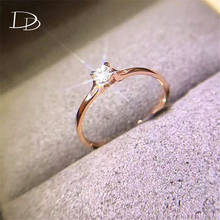 Dodo, anéis de aço inoxidável para mulheres, joias para casamento, noivado, pequeno anel de zircônio cúbico branco/ouro rosa, cores, dd601 2024 - compre barato