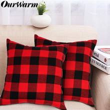 OurWarm Plaid Cloth Pillowcase Square Pillow Cover 45*45cm Home Sofa Supplies Cotton Buffalo Decorative Pillow Covers 2024 - buy cheap
