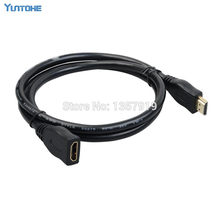 Cable de extensión de macho a hembra chapado en oro, 100 Uds., compatible con HDMI, V1.4, 1080P, para PSP, HDTV, 30cm, 50cm, 1m, 1,5 m, envío por DHL 2024 - compra barato