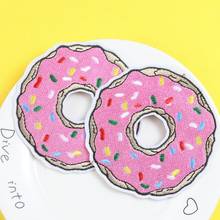 Pink Donut Cat Drink Embroidery Cloth Sticker Appliques DIY Food Cute Patch Clothes Sewing Badges Stickers for Backpack Patcher 2024 - buy cheap