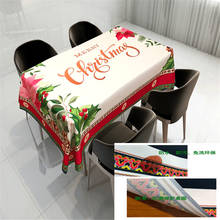 Mesa de Navidad de poliéster de tela de regalo de Año Nuevo de la serie a prueba de polvo 3D cubierta Rectangular mesa/Ronda boda mantel 2024 - compra barato