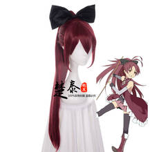 Tokyo Anime Puella Magi Madoka Magica women Sakura Kyouko cosplay wig Sakura Kyoko dark red long hair ponytail wig costumes 2024 - buy cheap