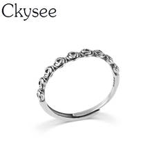 Ckysee модные кольца из стерлингового серебра 925 пробы, простое кольцо с цветком, закрытое регулируемое кольцо для женщин, оригинальные ювелирные украшения, универсальные 2024 - купить недорого