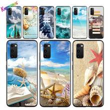 Capa de celular com areia mar transparente, capinha de celular para samsung note 20, s20, fe, lite ultra plus, a91, a71, a51, a41, a31, a21, a21s, a11, a12, a42, a01 2024 - compre barato