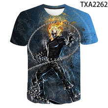 Camiseta con estampado 3D de Ghost Rider para hombre, mujer y niño, ropa de calle informal a la moda, Camisetas estampadas para niño y niña 2021 2024 - compra barato