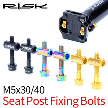 RISK 2Pcs Bike Seat Post Fixed Bolts TC4 Titanium Alloy M5*30/40MM MTB Road Bicycle Seatpost Saddle Fixed Screws Rainbow Gold 2024 - buy cheap