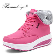 Bimuduiyu-botas femininas para inverno, sapatos plataforma casual para mulheres, quentes, cano alto, aumento da altura, inverno 2024 - compre barato