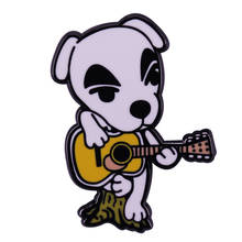 Эмалированная булавка K.K. Ползунок брошь DJ K.K Russel щенок собака играть гитара ACNH булавка 2024 - купить недорого