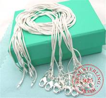 10pcs/lot Promotion! Wholesale 925 Sterling Silver Necklace Silver Fine Jewelry Snake Chain 1MM 16-30inch Necklace for Women Men 2024 - buy cheap