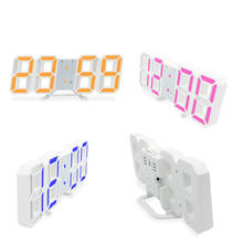 Reloj digital inteligente 3D, despertador de pared, grande, LED, electrónico, temperatura, fecha, hora, Celsius, luz nocturna, pantalla de escritorio 2024 - compra barato