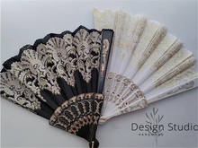Chinese Style Dance Wedding Party Lace  Folding Hand Held Flower Fan for stage performances B785 2024 - buy cheap