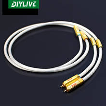 DIYLIVE Dutch sterling silver fever signal cable 5NOCC single crystal silver double RCA audio amplifier cable audio cable 2024 - buy cheap