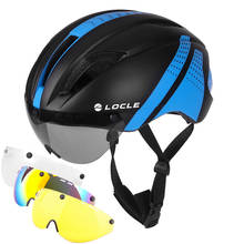 LOCLE Magnetic Goggles Cycling Helmet Road Mountain MTB Bike Bicycle Helmet With Lens 11 Air Vents Helmet Bike Casco Ciclismo 2024 - buy cheap
