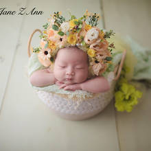 Jane z ann chapéu de flor artesanal, para recém-nascidos/100 dias, fotografias, acessórios de estúdio de gravação 2024 - compre barato