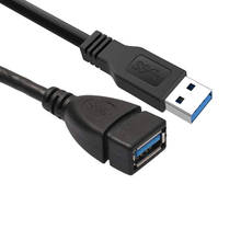 USB 3,0 Удлинительный кабель, короткий высокоскоростной USB 2,0 USB 3,0 концентратор, тип A, штекер-гнездо, Удлинительный кабель для передачи данных и шнур питания для ПК и ноутбука 2024 - купить недорого