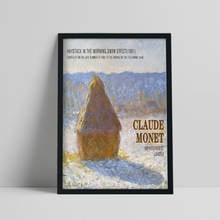 Póster de paisaje de Claude Monet, pintura al óleo con efecto de Grainstacks al final de la noche de verano, pegatinas de pared Monet Vintage francés 2024 - compra barato