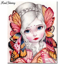 DIY Diamond Painting Color butterfly girl Elves Full Drill 5D Embroidery Cross Stitch Mosaic rhinestone Diamond Art puzzle F747 2024 - buy cheap