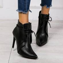 Super High Heels Women Pumps Shoes Pointed Toe PU Ankle Boots for Women Martin Boots Thin Heels Short Boots Women Shoes Autumn 2024 - buy cheap