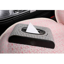 Caja de pañuelos con diamantes de imitación para decoración del coche, soporte de lujo para el hogar y la Oficina, accesorios para el coche 2024 - compra barato