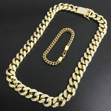 Colar de hip hop masculino colar de ouro cor gelo para fora de cristal cubano miami chain 2024 - compre barato