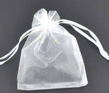 1 bolsa y bolsa de regalo, Organza, blanca, con dibujo, boda, 9x7cm. Se vende por paquete de 5 nuevos 2024 - compra barato