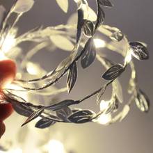 10m Simulate Leaf Garland String Light Flexible Copper Wire Artificial Leaves Lamp Battery Powered for Christmas Wedding Party 2024 - buy cheap