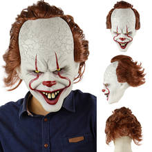 Маска клоуна страшные маски на Хеллоуин Косплей Stephen King's It Pennywise Joker Scary Mascaras De латексная Реалистичная маска для костюма 2024 - купить недорого