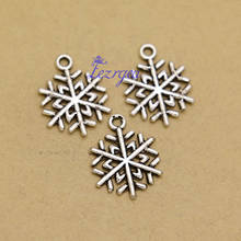 30pcs/lot--15x19mm Antique Silver Plated Snowflake Charms Winter Christmas Pendants,DIY Supplies,Jewelry Making Accessories 2024 - buy cheap