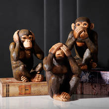 Nordic arte resina macaco estatuetas animais de escritório ornamentos casa sala estar decoração escritório artesanato arte presentes originais 2024 - compre barato