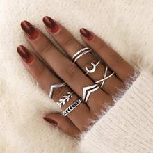 Conjunto de anéis com banda lisa meio meio dedo, anéis de falange para mulheres 2024 - compre barato