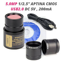 Microscopio ocular Digital de 5MP, cámara de vídeo Industrial con adaptador de anillo, USB 2,0, microscopio estéreo biológico, 30, 30,5mm 2024 - compra barato