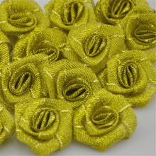 40 pcs gold Metallic Glitter ribbon Flower Rose trimming sewing E82 2024 - buy cheap