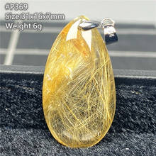 Top Natural Gold Rutilated Quartz Pendant For Woman Man Luck Healing Gift Wealth Crystal Gemstone Beads Silver Jewelry AAAAA 2024 - buy cheap