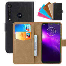Роскошный чехол-бумажник для Motorola One Macro из искусственной кожи в стиле ретро, стильные магнитные чехлы с ремешком 2024 - купить недорого