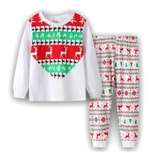 Conjunto de Pijamas de Navidad para niños y niñas, ropa de dormir, trajes de bebé, ropa interior P75, novedad 2024 - compra barato