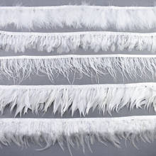 1 metros branco faisão penas pato peru avestruz pena franja trims penas de ganso para artesanato para fazer jóias plumas diy 2024 - compre barato
