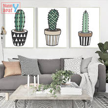 Nordic Minimalism Art Plant Cactus Canvas Poster Painting Modern Nursery Wall Picture Living Room Decoration Home Decoration 2024 - buy cheap