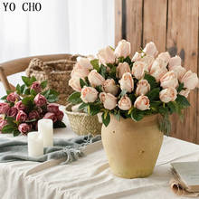 YO CHO 1 букет с 9 маленькими розами Искусственные цветы Шелковые Розы Декоративные цветы украшение дома для свадьбы искусственный цветок Роза 2024 - купить недорого